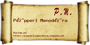 Pöpperl Menodóra névjegykártya